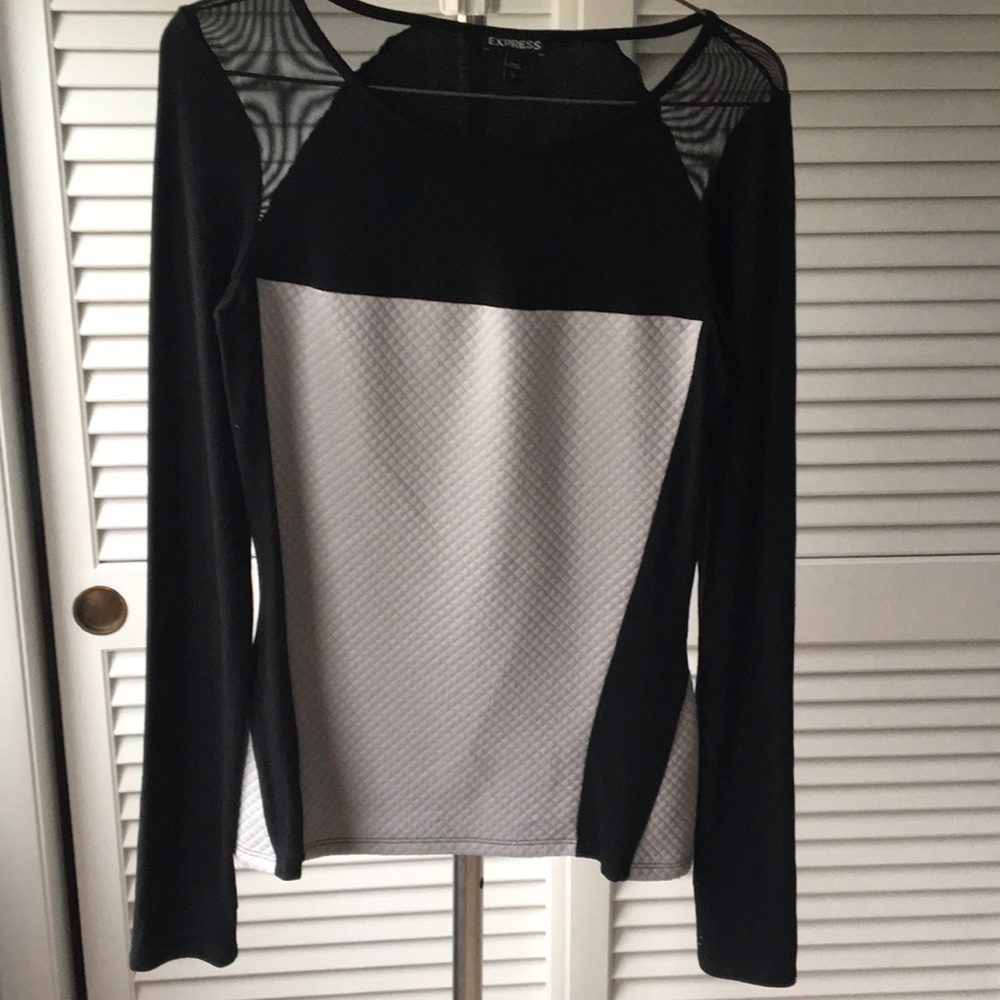 Express Long sleeve black and gray top